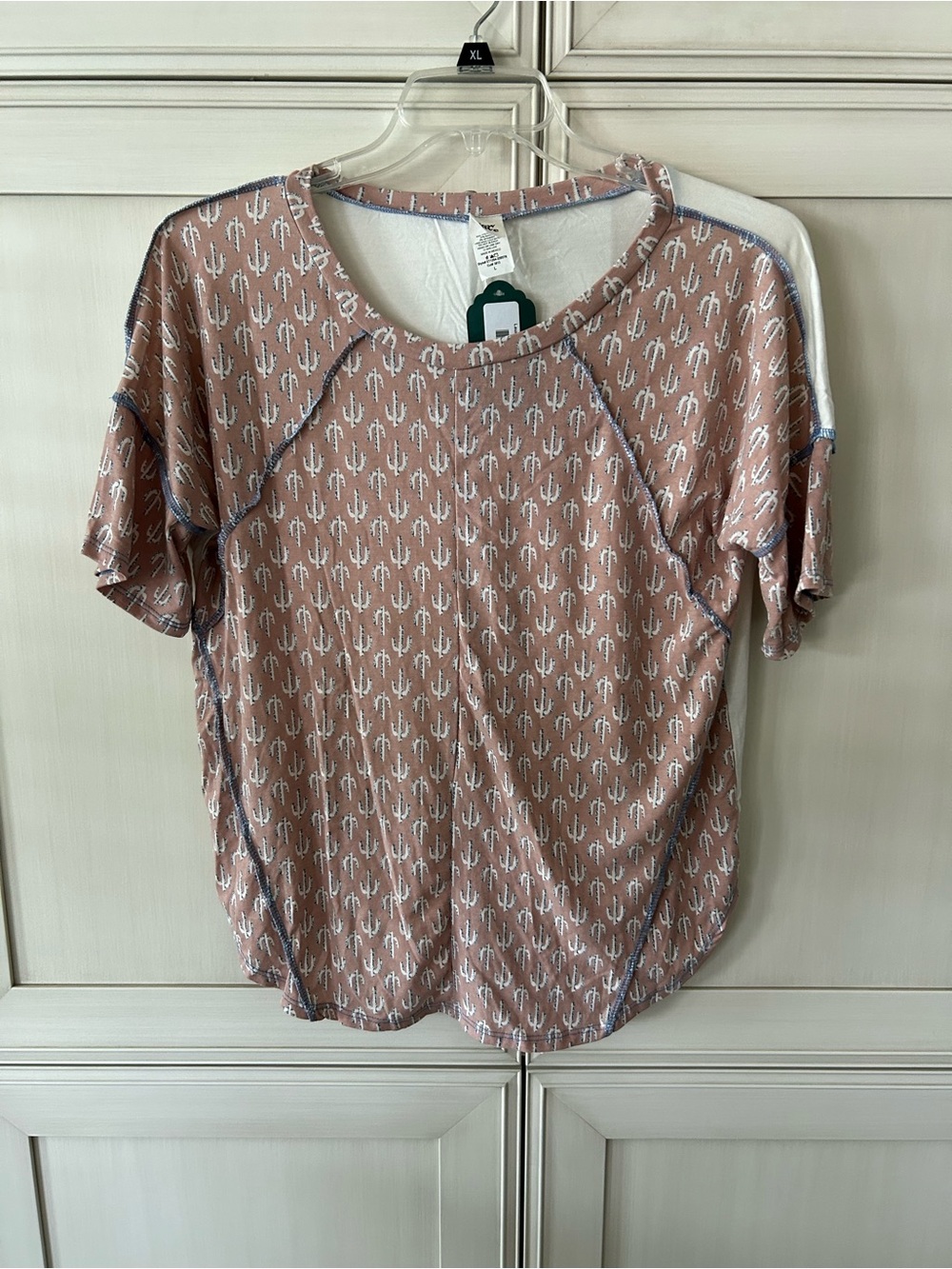 Sew In Love Blush Pink Cactus Print Short Sleeve Tee